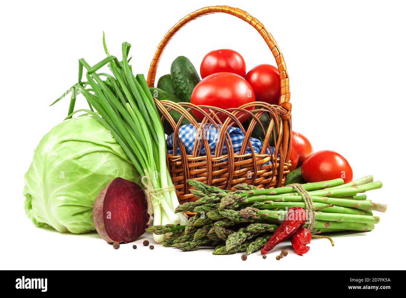 Fresh vegetables isolated on a white background Stock Photo - Alamy