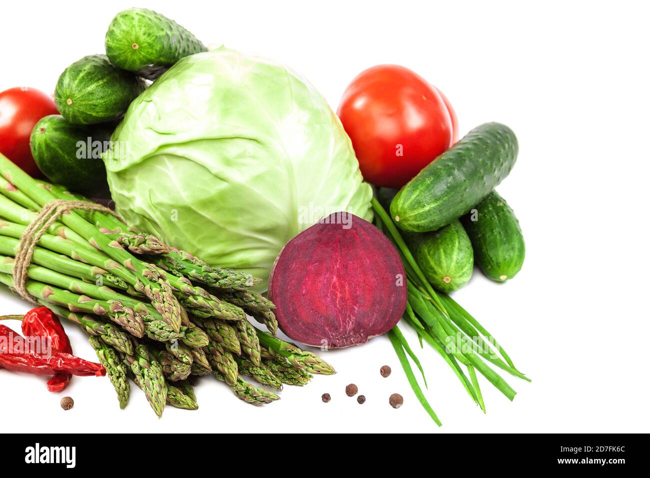 Fresh vegetables isolated on a white background Stock Photo - Alamy