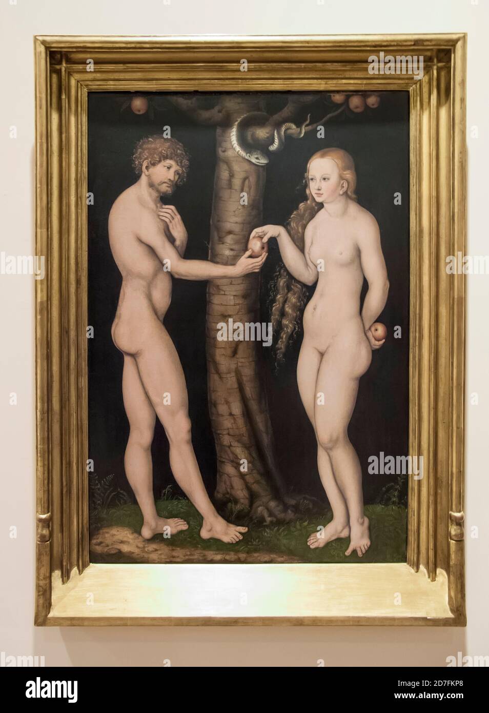 Lucas Cranach - Adam and Eve in the Soumaya Museum, Mexico City Mexico Stock Photo