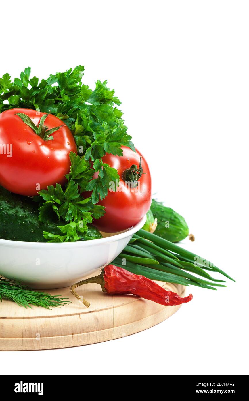 Fresh vegetables isolated on a white background Stock Photo - Alamy