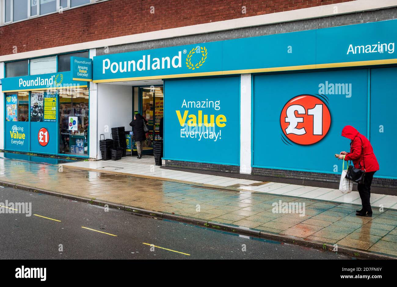 Poundland Store, Poundland Shop. Poundland discount store in Felixstowe town centre. Stock Photo