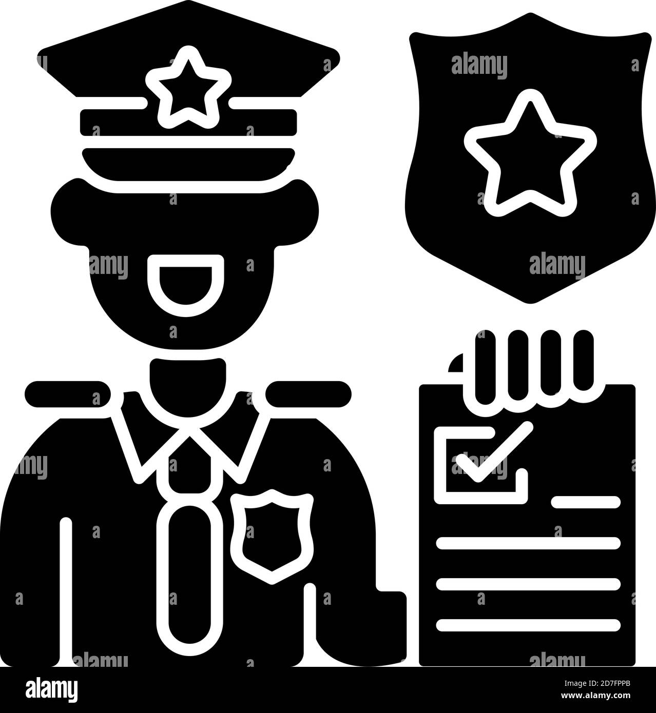 Law enforcement black glyph icon Stock Vector