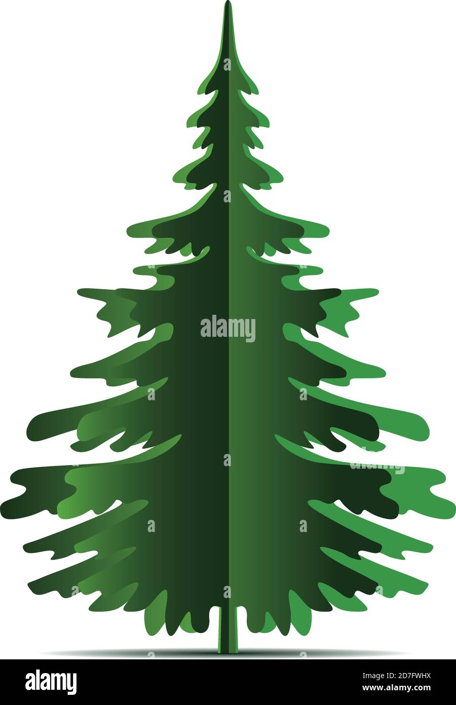 Green Christmas Tree. Vector illustration and Icon Stock Vector Image