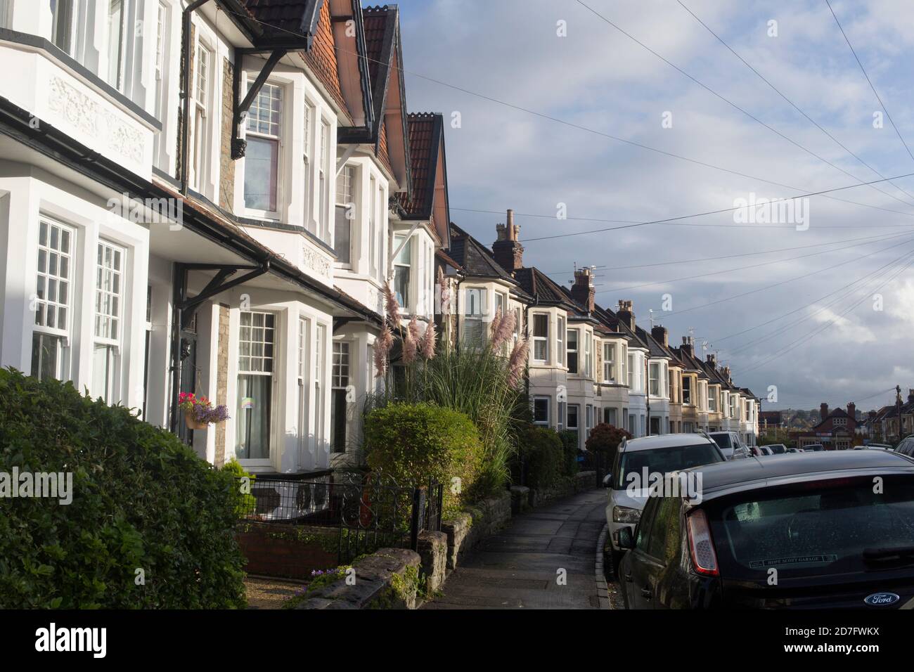 Residential street, Bishopston, Bristol Stock Photo