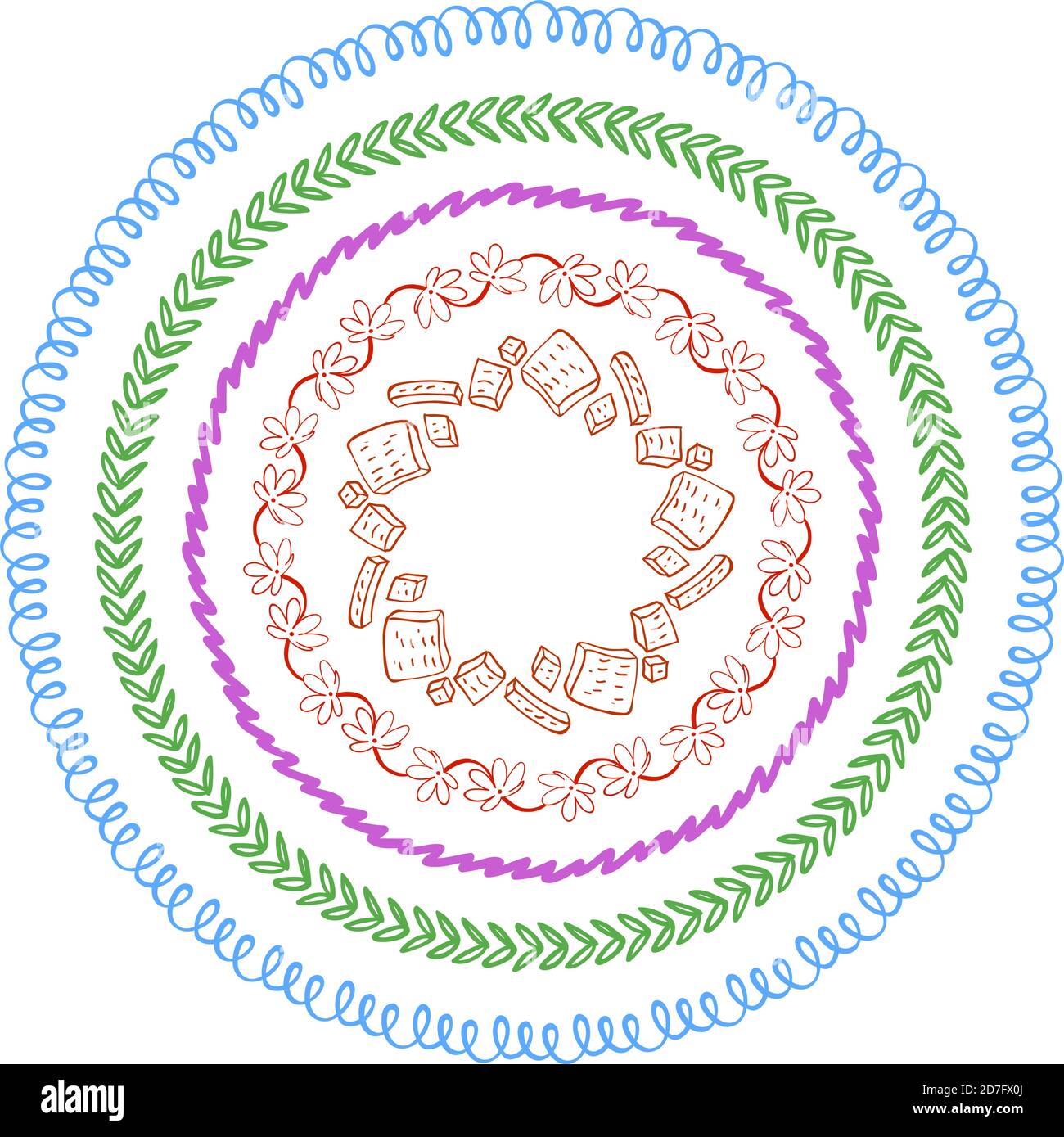 Vector set of hand drawn round frames. Vector isolated illustration ...