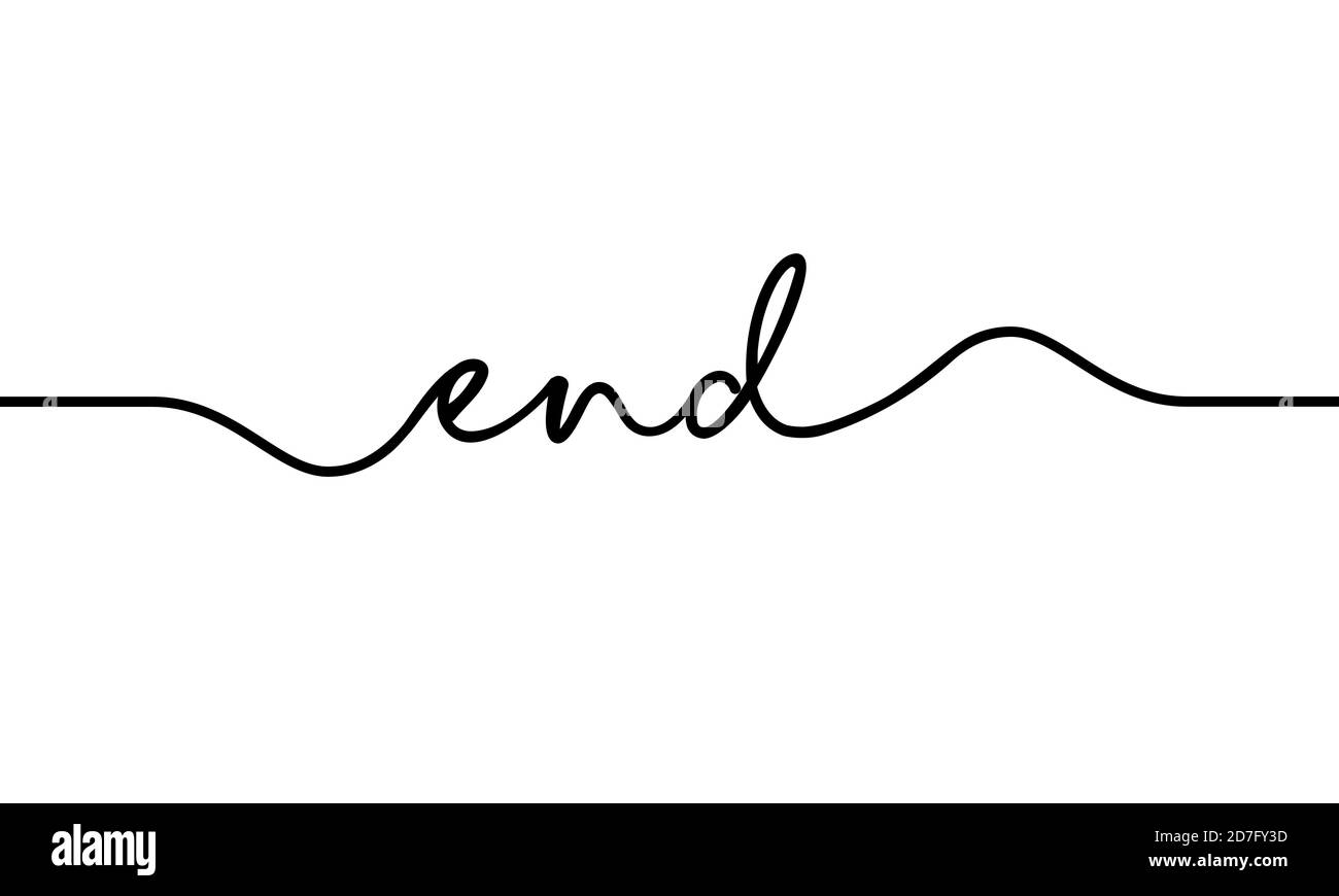 end handwriting text design vector illustration Stock Vector Image
