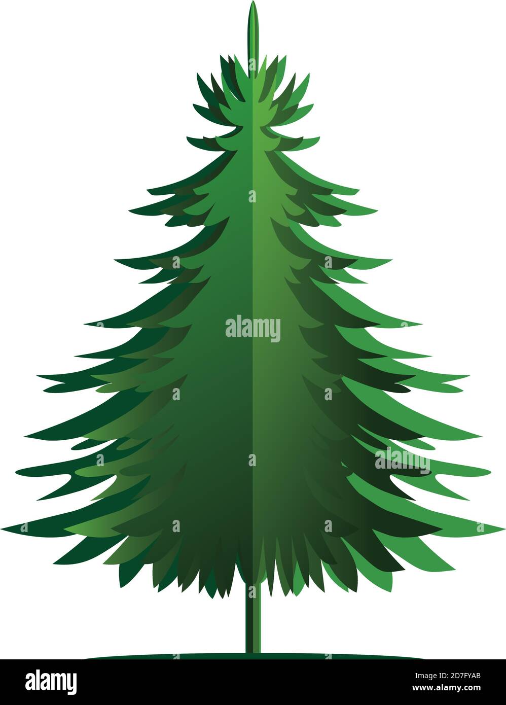 Green Christmas Tree. Vector illustration and Icon Stock Vector Image