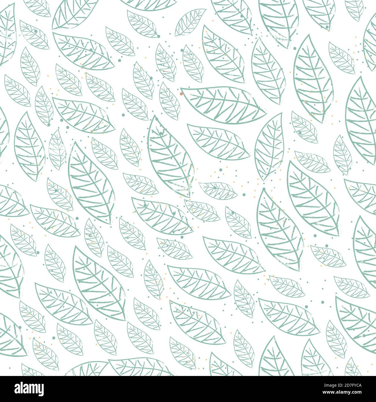 Pattern Flyleaf Seamless Pattern with hand drawn flying leafs. Scandinavian Style ...