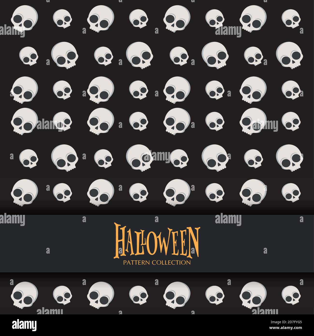 Skulls in a halloween background - Vector illustration Stock Vector