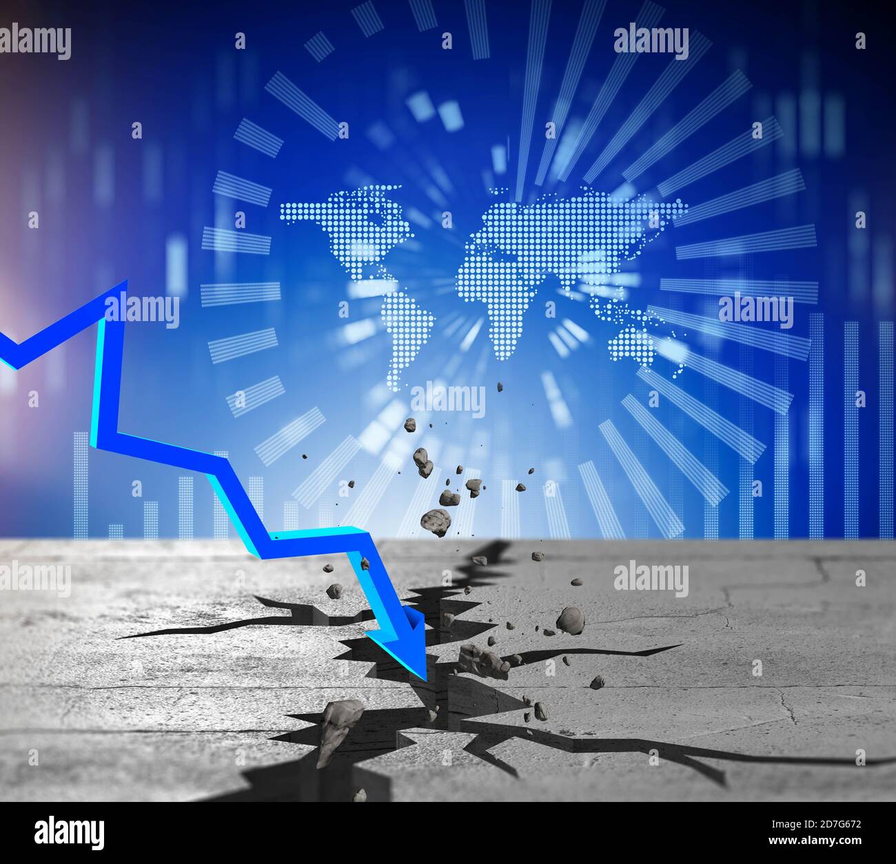 The chart showing financial crisis - 3d rendering Stock Photo - Alamy