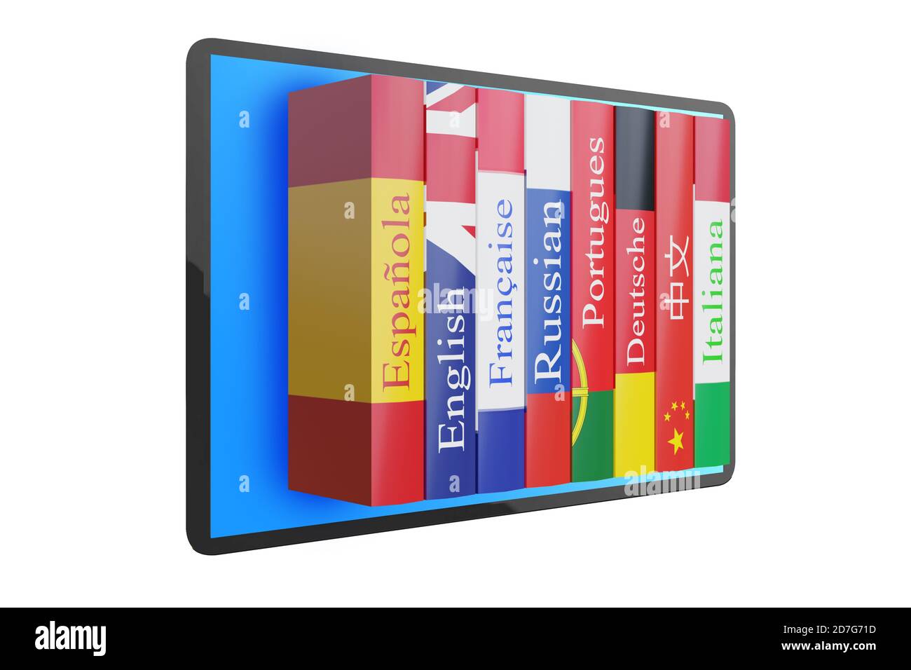 Language Learning Graphics 3d Online language learning concept - 3d rendering Stock Photo - Alamy