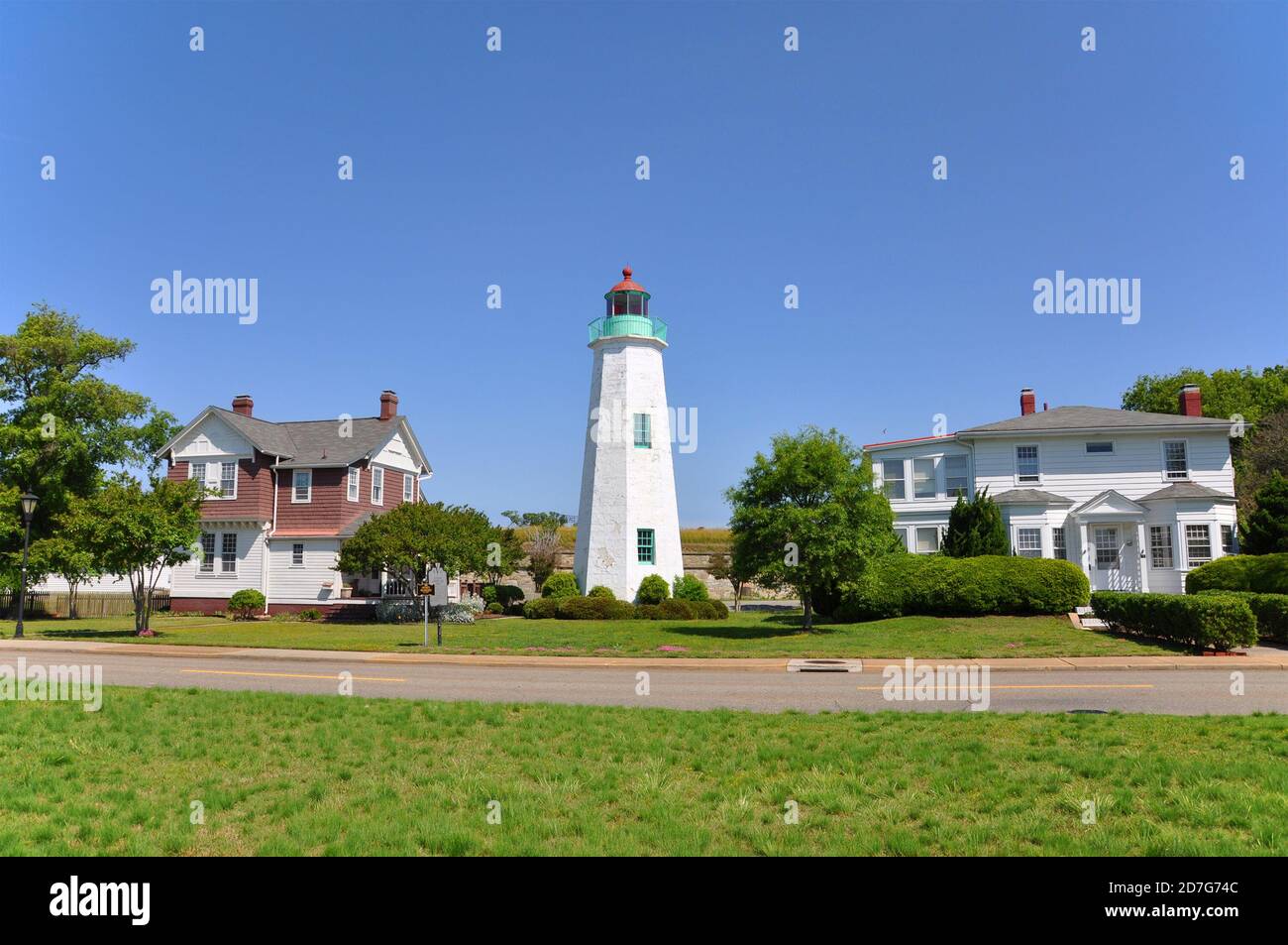 Old Point Comfort Lighthouse and keeper's quarters in Fort Monroe