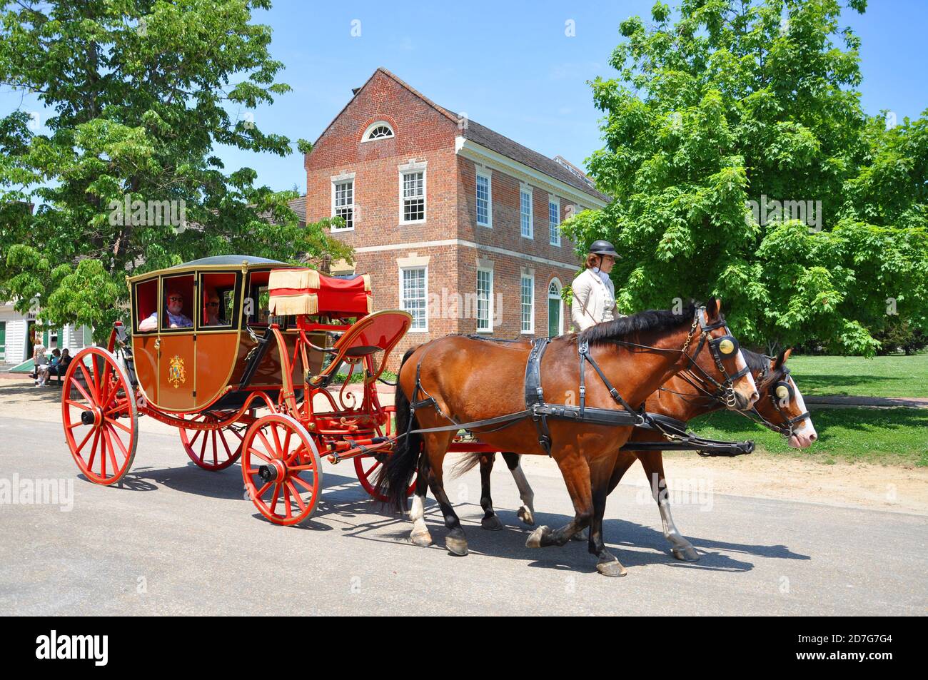 Horse drawn carriage tours in British Colony in Williamsburg, Virginia