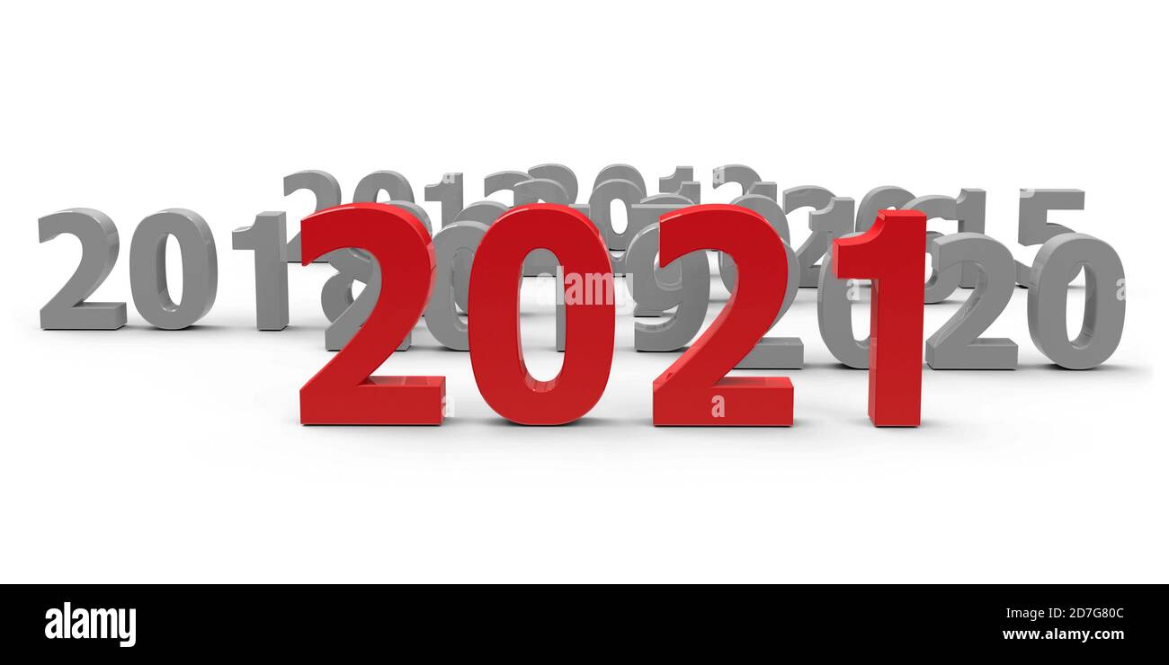 2021 come represents the new year 2021, three-dimensional rendering, 3D illustration Stock Photo