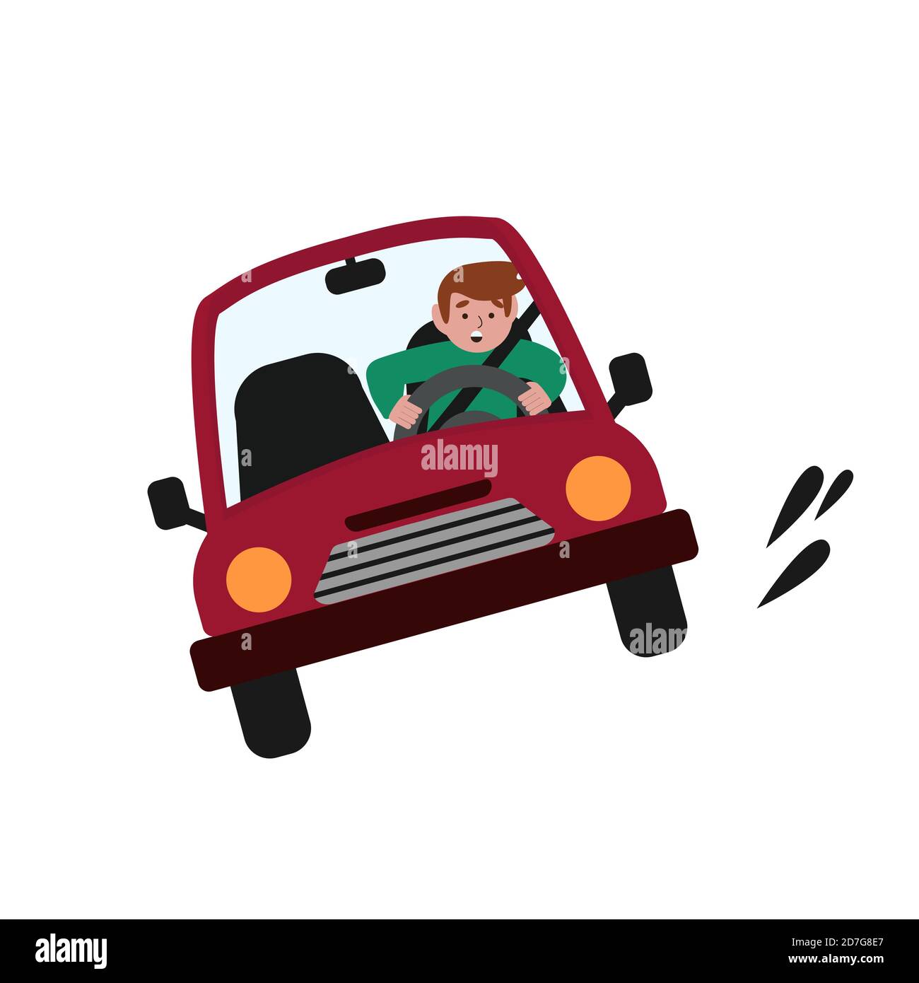 A man driving a car at speed. Vector illustration in cartoon style Stock  Vector Image & Art - Alamy