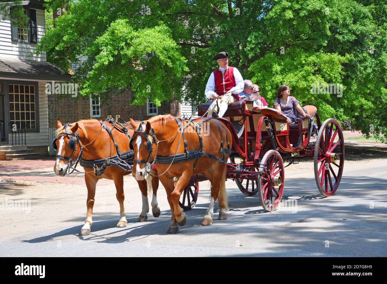 Horse drawn carriage tours in British Colony in Williamsburg, Virginia