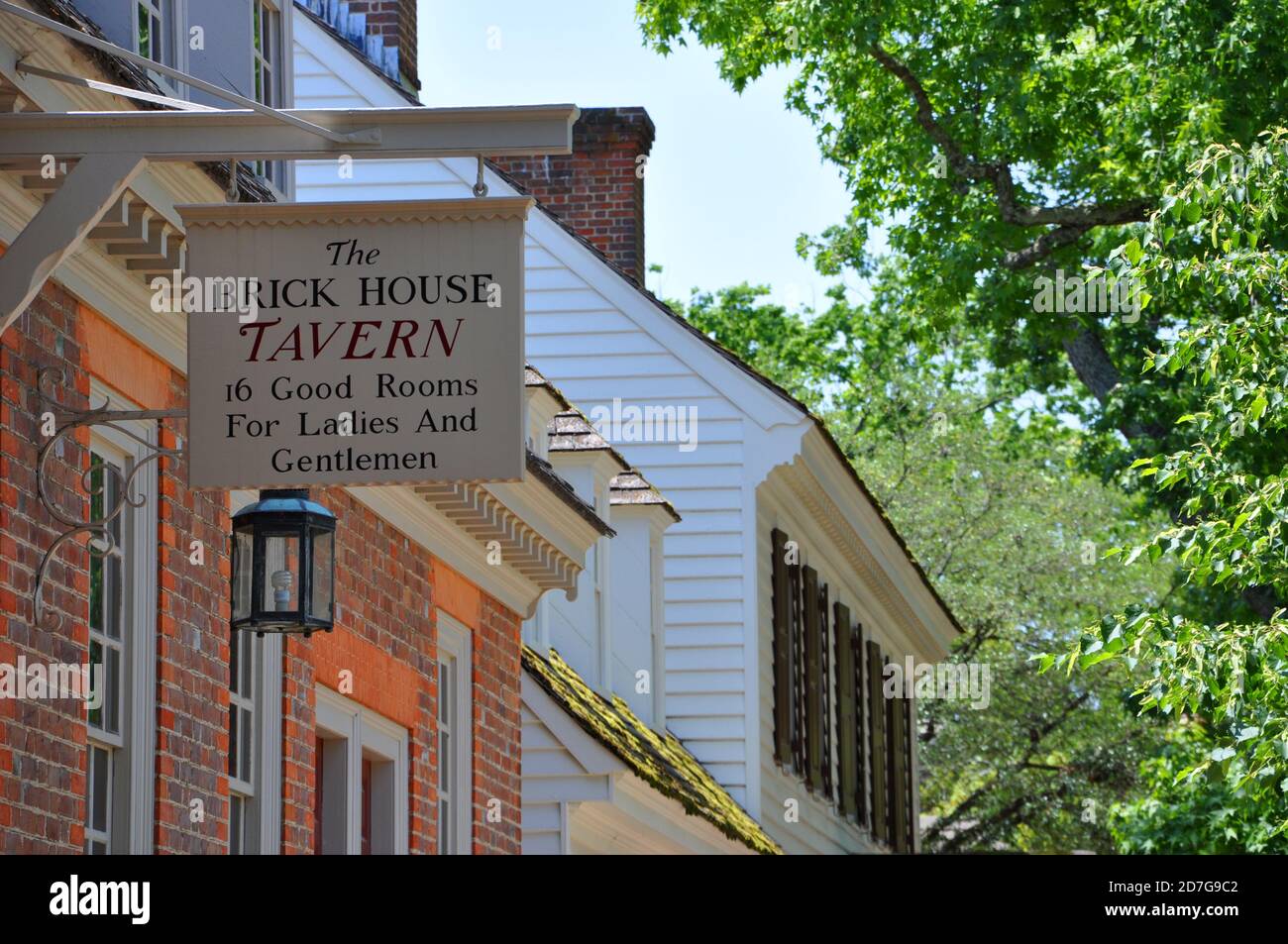 Antique Brick House Tavern in Colonial Williamsburg, Virginia, USA