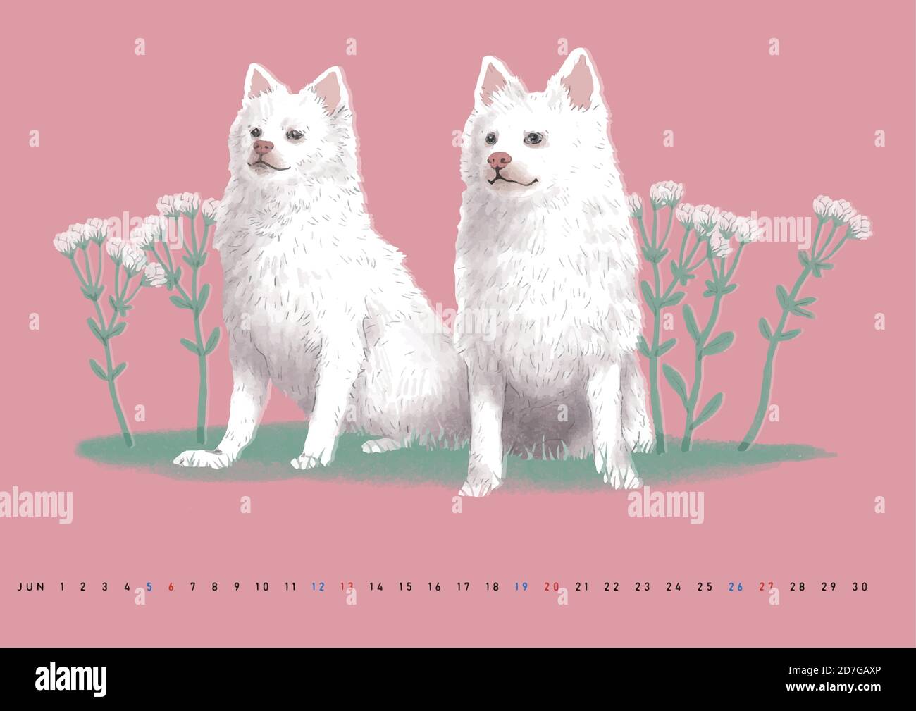 Cute monthly calendar with animals illustration 006 Stock Vector Image ...