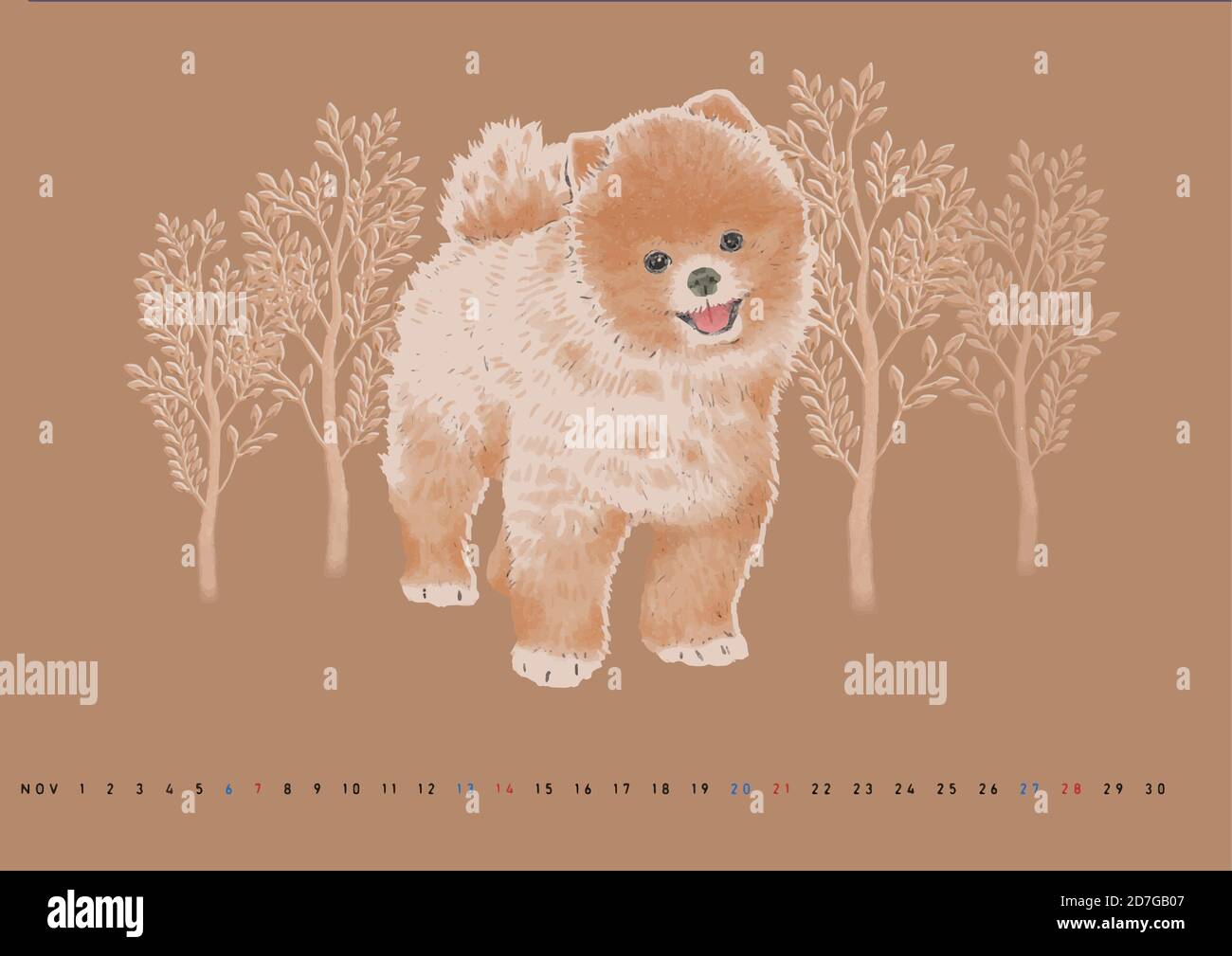 Cute monthly calendar with animals illustration 011 Stock Vector Image ...
