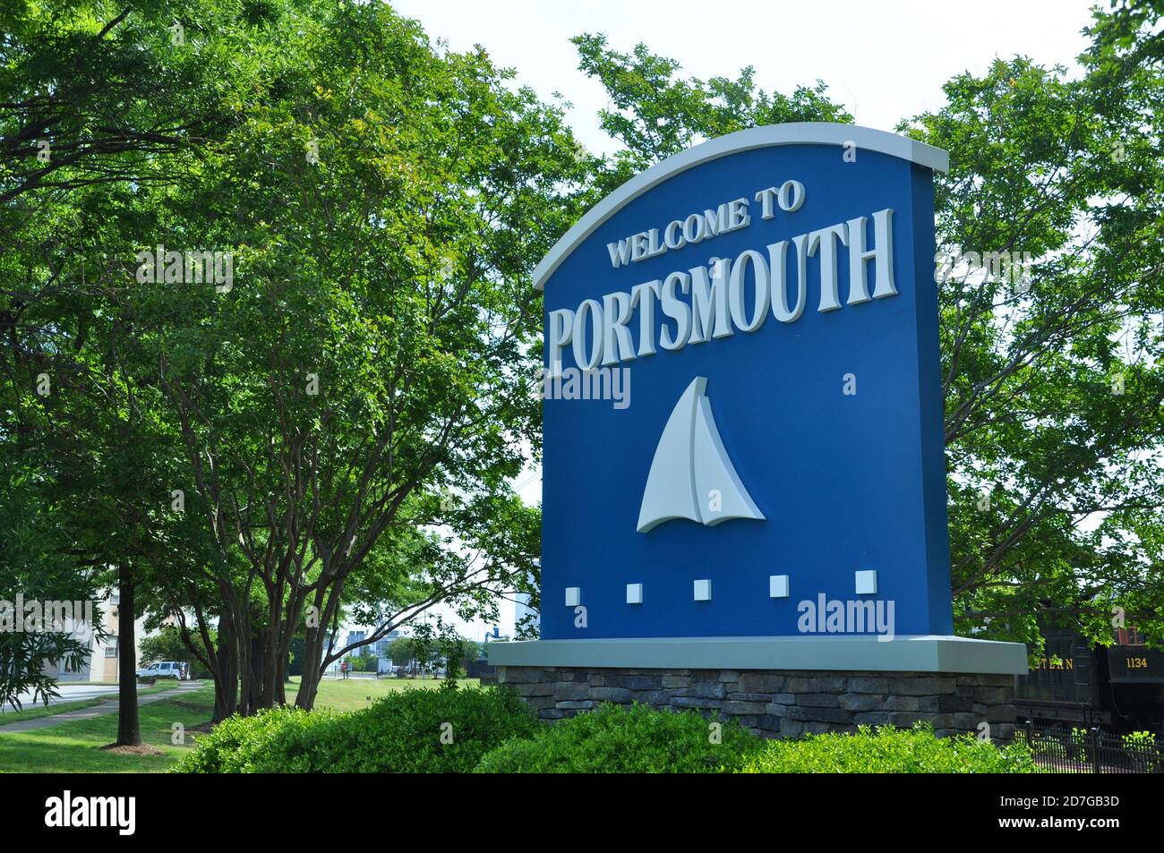 to Portsmouth Sign, Portsmouth, Virginia VA, USA Stock Photo