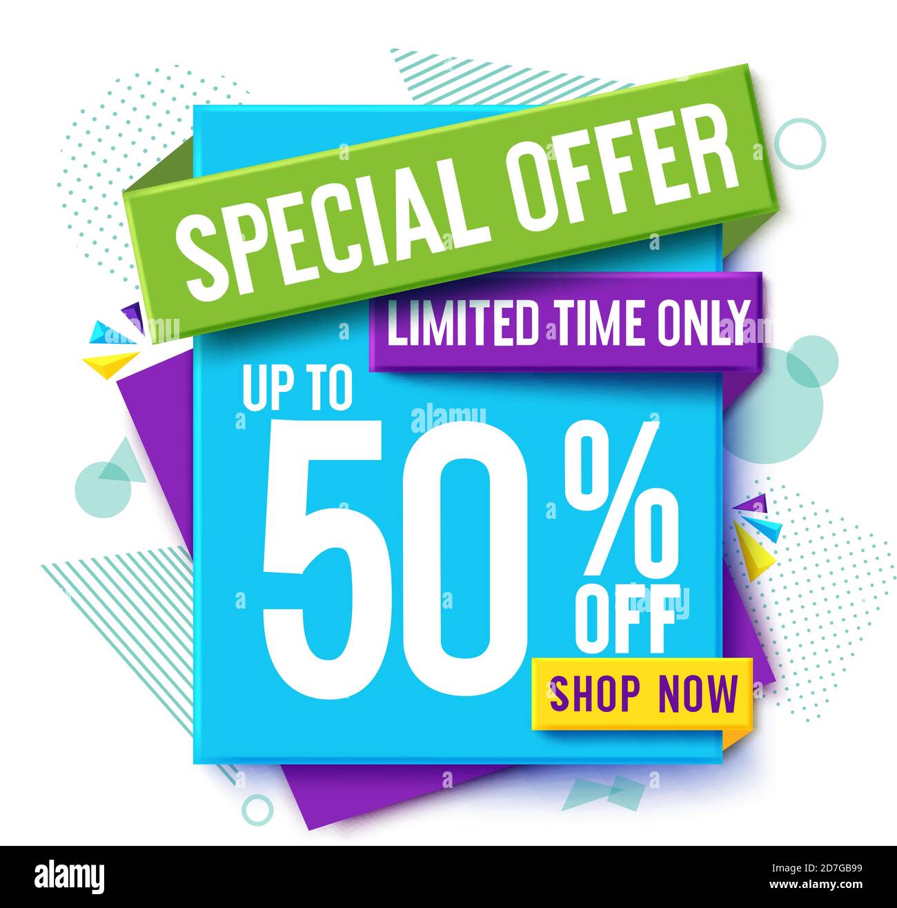 Colorful limited time sale offer discount deal Vector Image