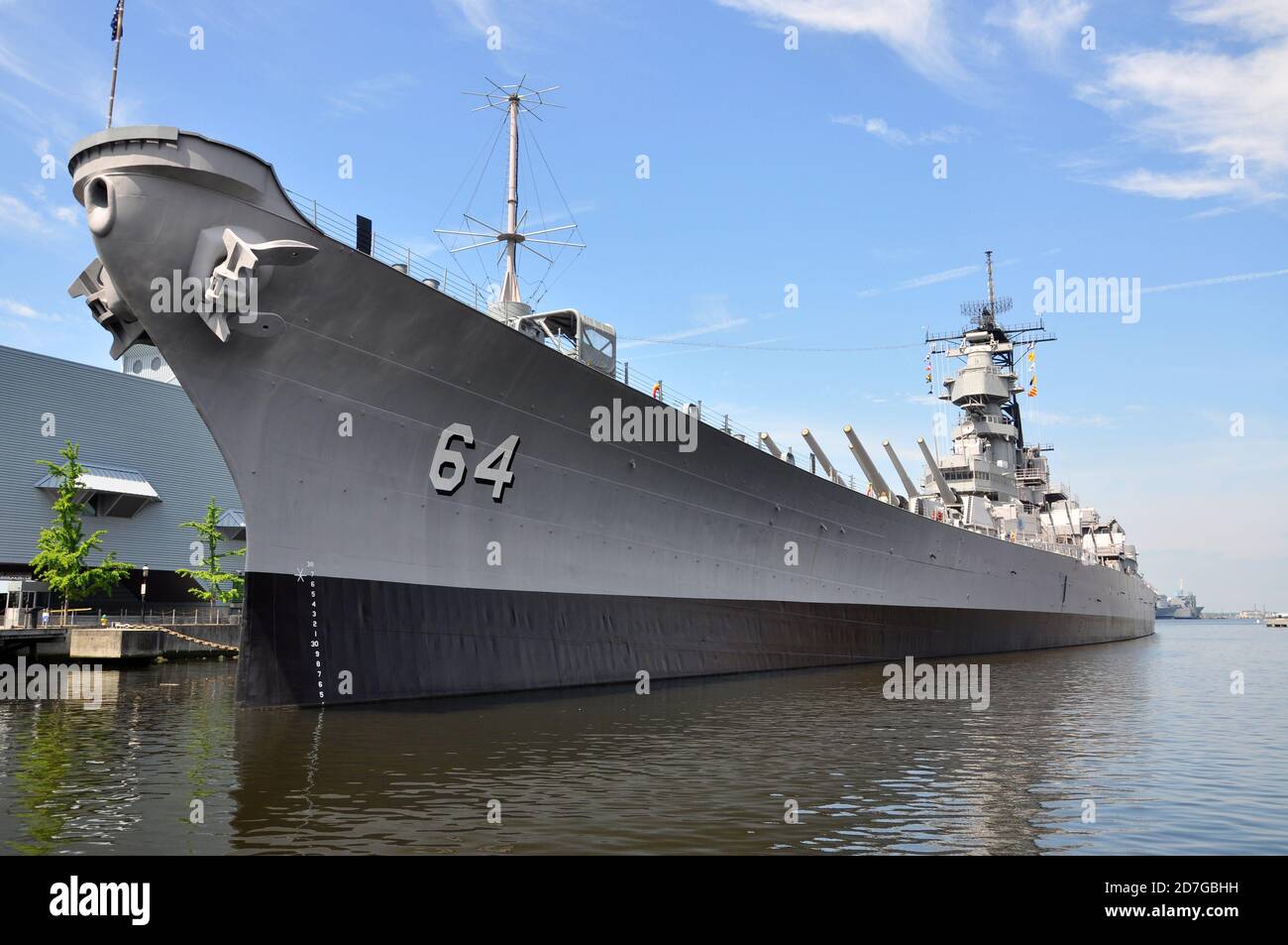 USS Wisconsin Battleship (BB-64) in Norfolk, Virginia VA, USA. Stock Photo