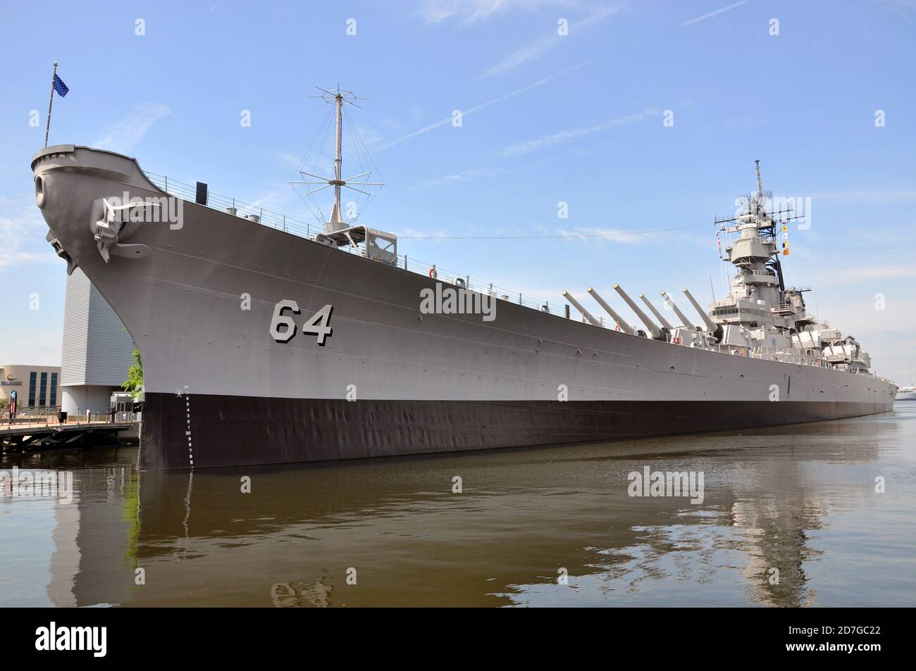USS Wisconsin Battleship (BB-64) in Norfolk, Virginia VA, USA. Stock Photo