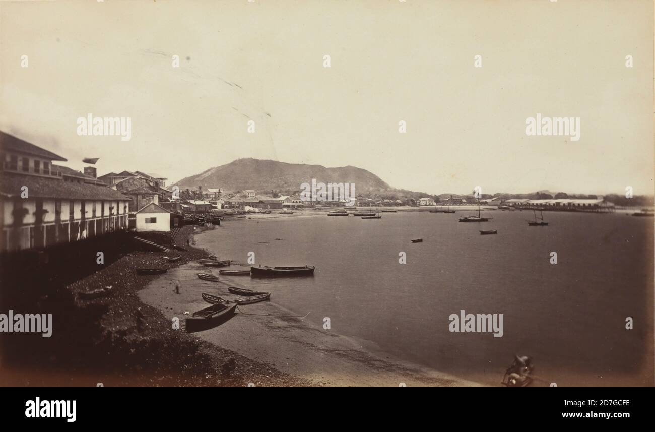 Mount Ancon and Panama Bay circa 1875 photograph by Eadweard Muybridge (1830-1904), Panama City, Central America Stock Photo