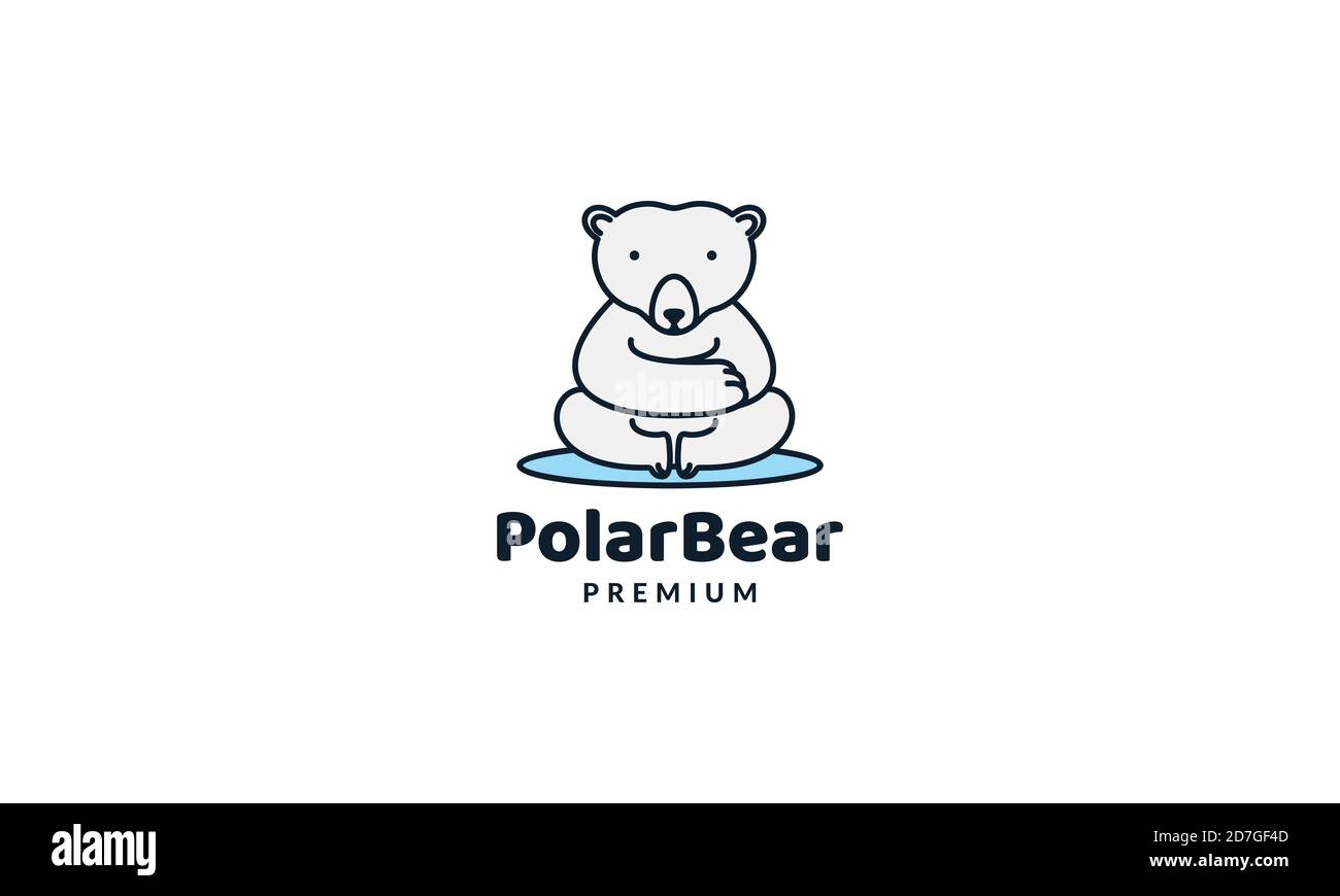 bear polar cute cartoon sit logo vector illustration design Stock Vector  Image & Art - Alamy