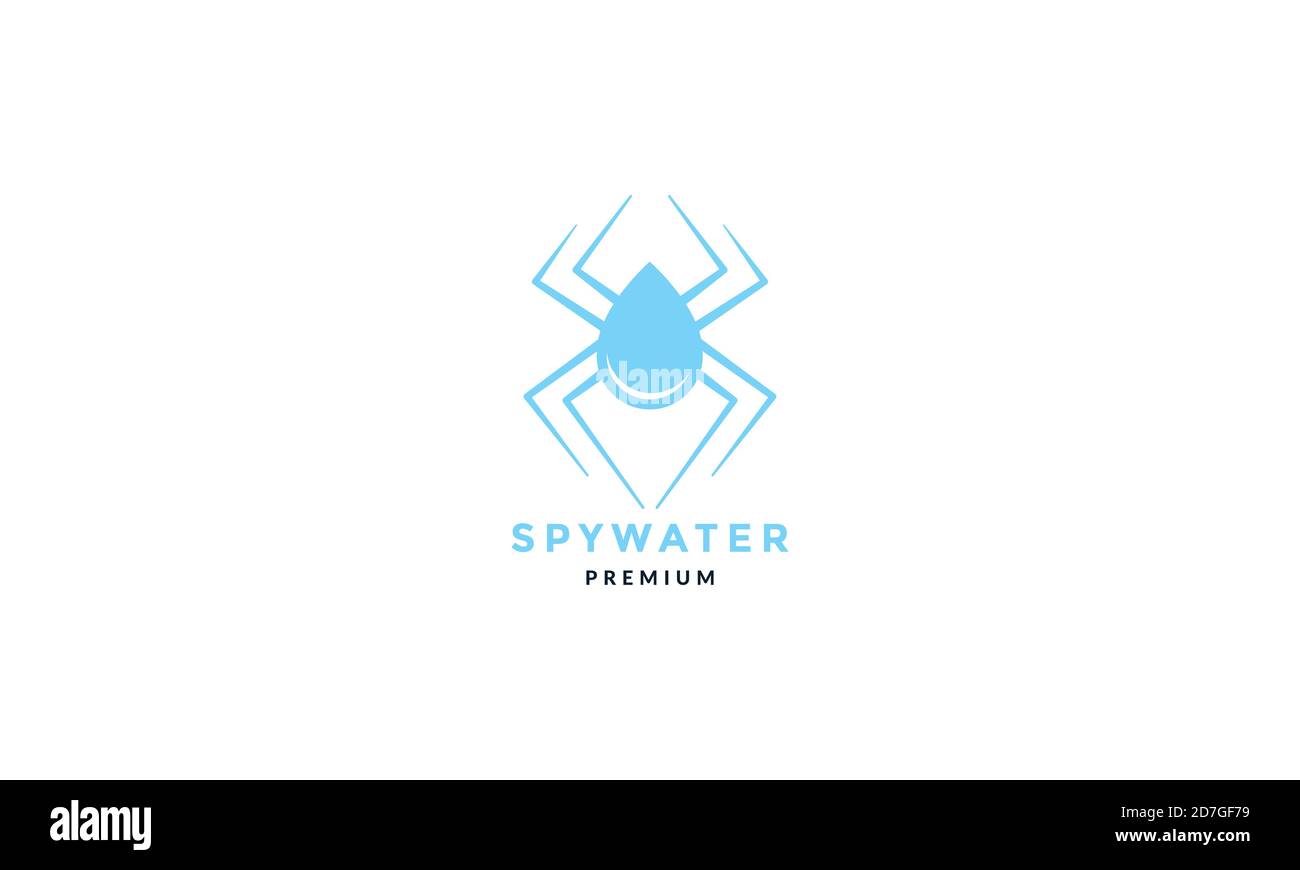 spider drop water  logo icon vector illustration design Stock Vector