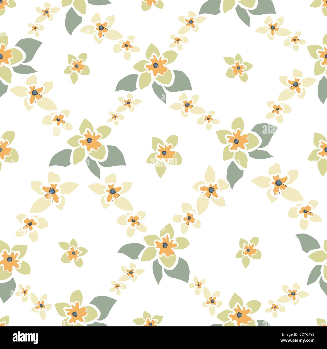 Seamless Pattern with small Flowers. Scandinavian Style. Vector ...