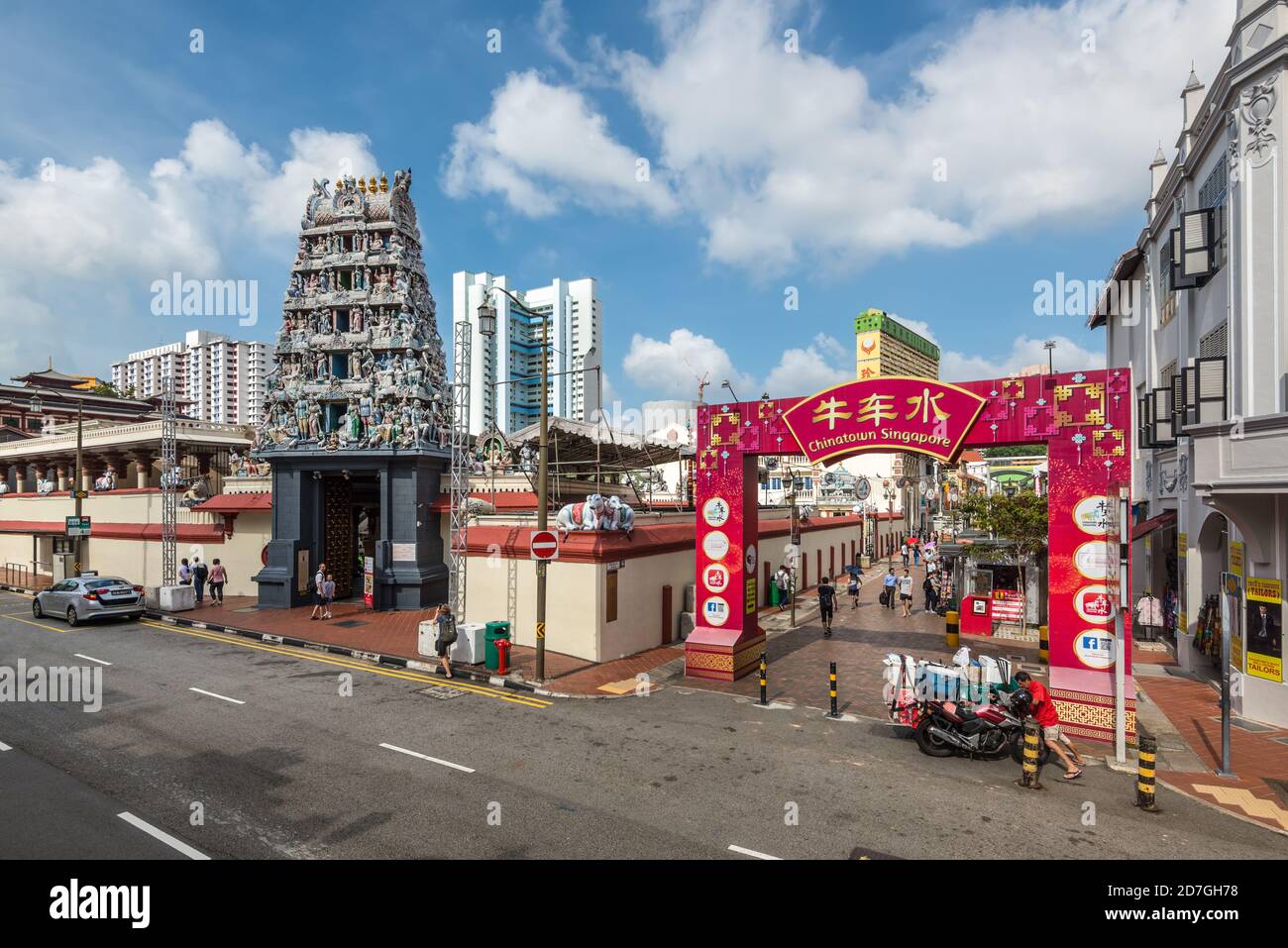 Singapore - December 4, 2019: Street view of Chinatown Singapore at ...