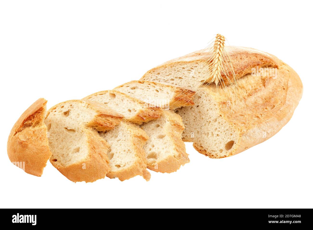 Wheat loaf of bread isolated on white background Stock Photo - Alamy