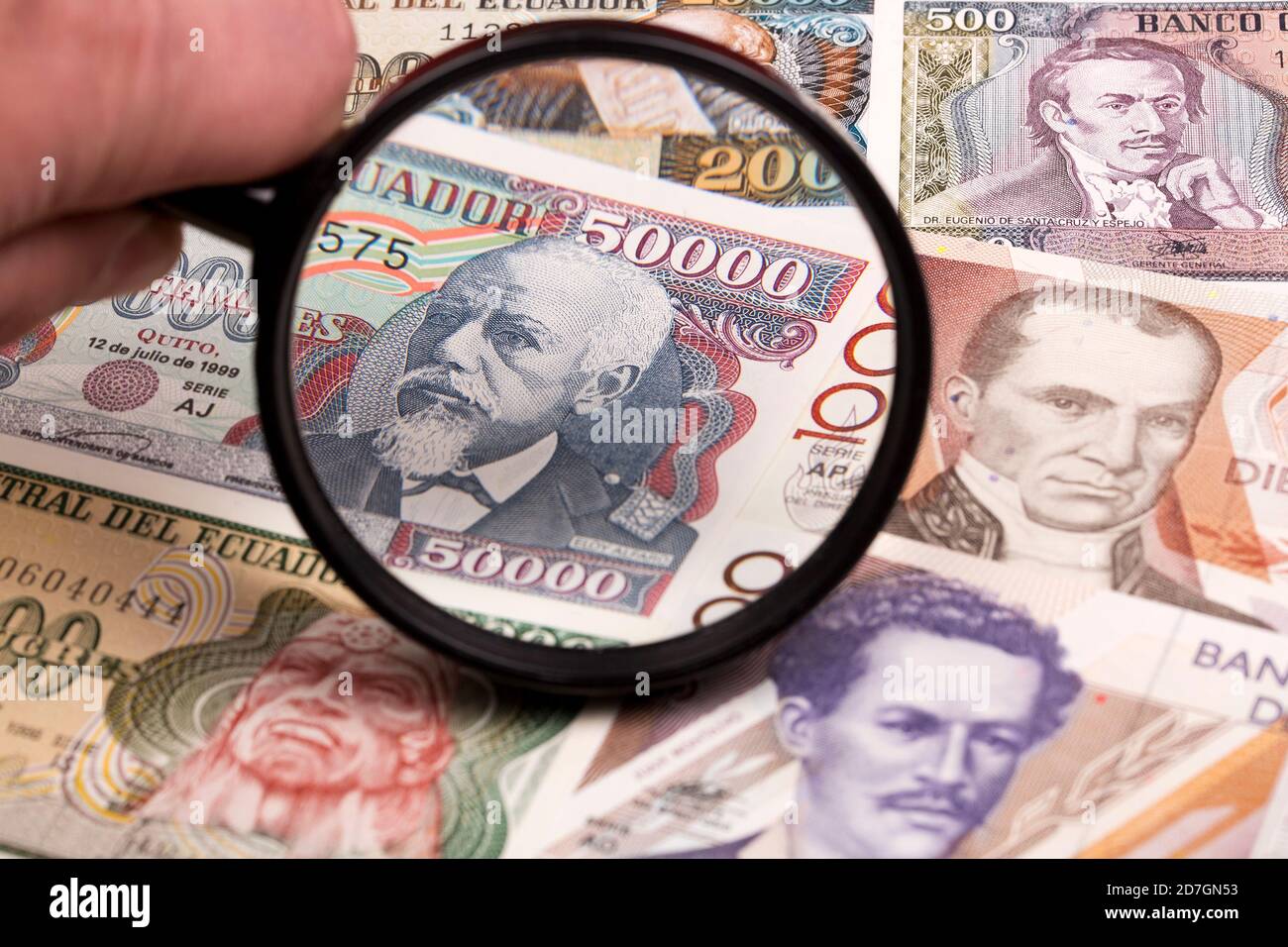 ecuadorian-sucre-in-a-magnifying-glass-stock-photo-alamy