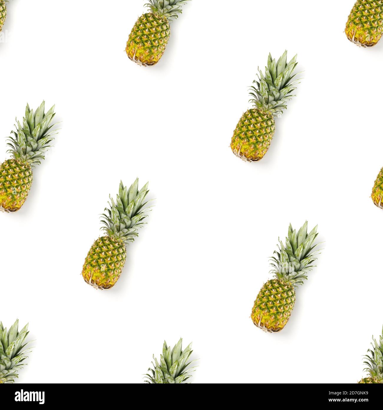 Pineapple Seamless pattern. Tropical abstract pattern. Gold pineapple on the white background. Stock Photo