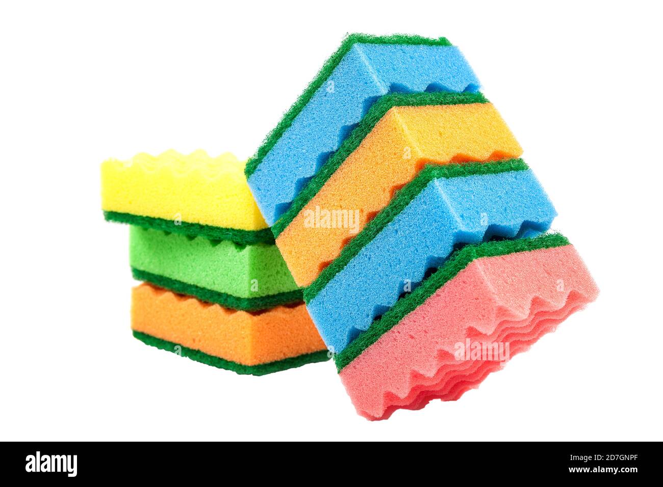 Kitchen sponges isolated on a white background Stock Photo - Alamy
