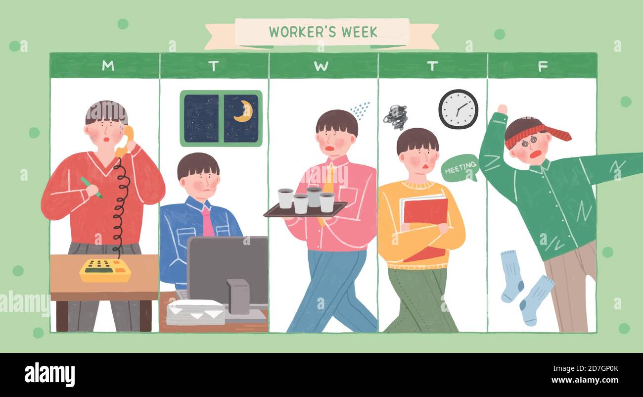 Daily routine activities cartoon hi-res stock photography and images ...