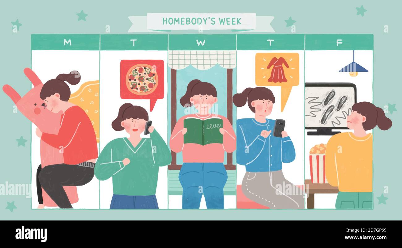 Daily routine activities cartoon hi-res stock photography and images ...