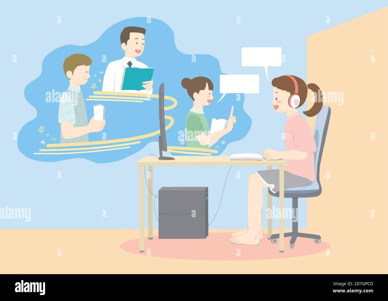 Online education concept in flat style illustration 002 Stock Vector ...