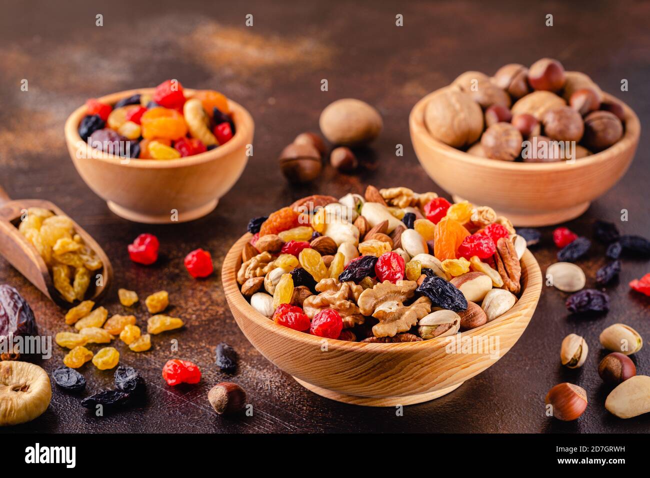 Healthy Snack of Nuts and Dried Fruit Stock Photo Alamy