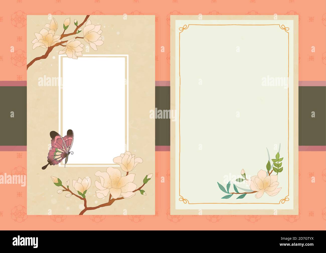 Korean traditional background with space for text, greeting card template  illustration 007 Stock Vector Image & Art - Alamy