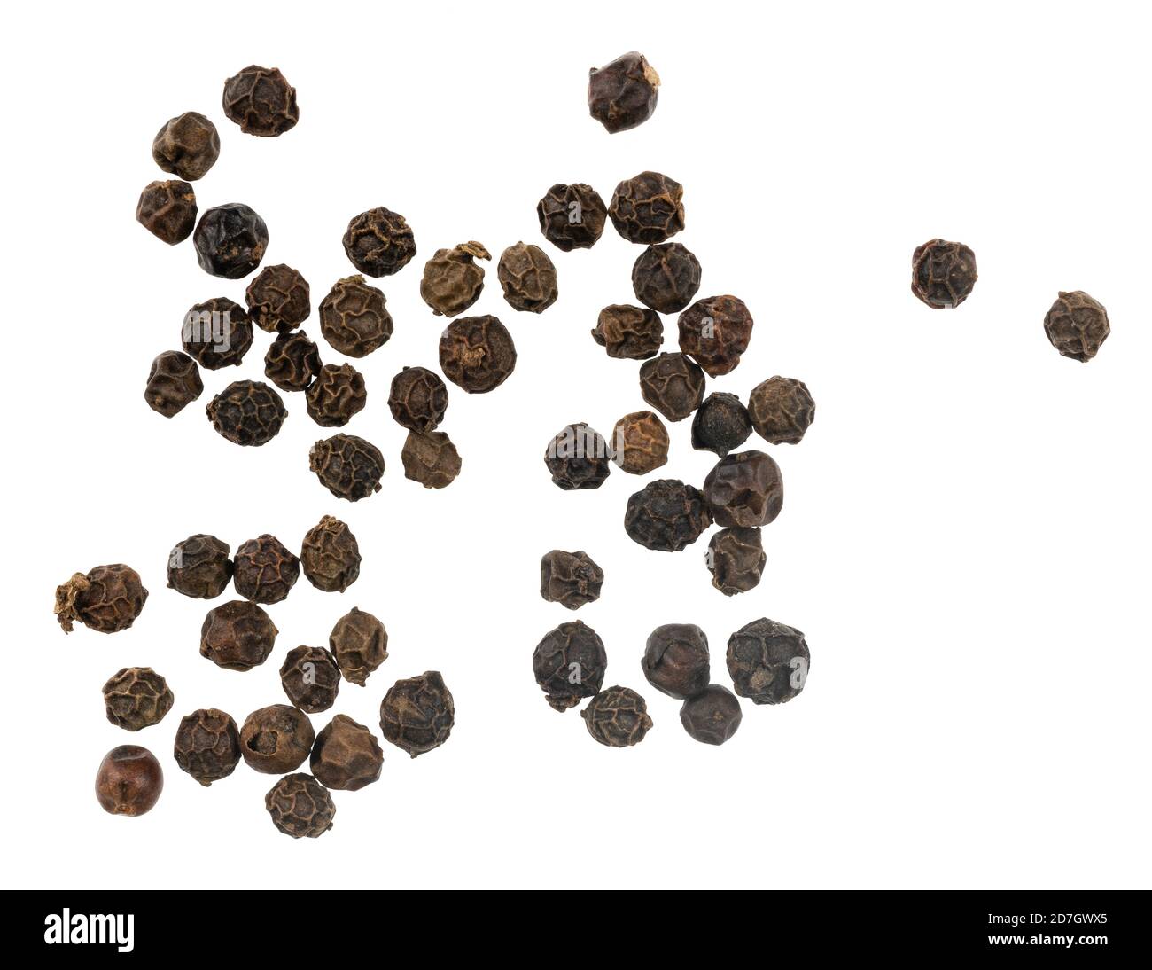 Black peppercorns isolated on white background Stock Photo - Alamy