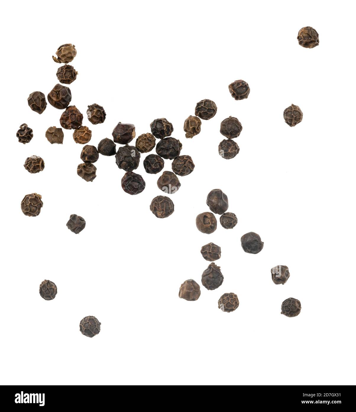 Black peppercorns isolated on white background Stock Photo Alamy