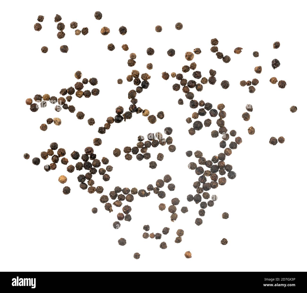 Black peppercorns isolated on white background Stock Photo Alamy