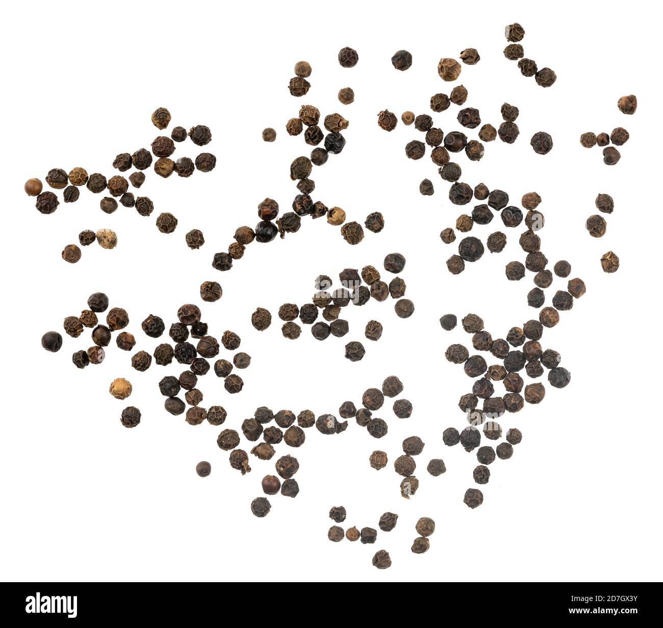 Black peppercorns isolated on white background Stock Photo Alamy