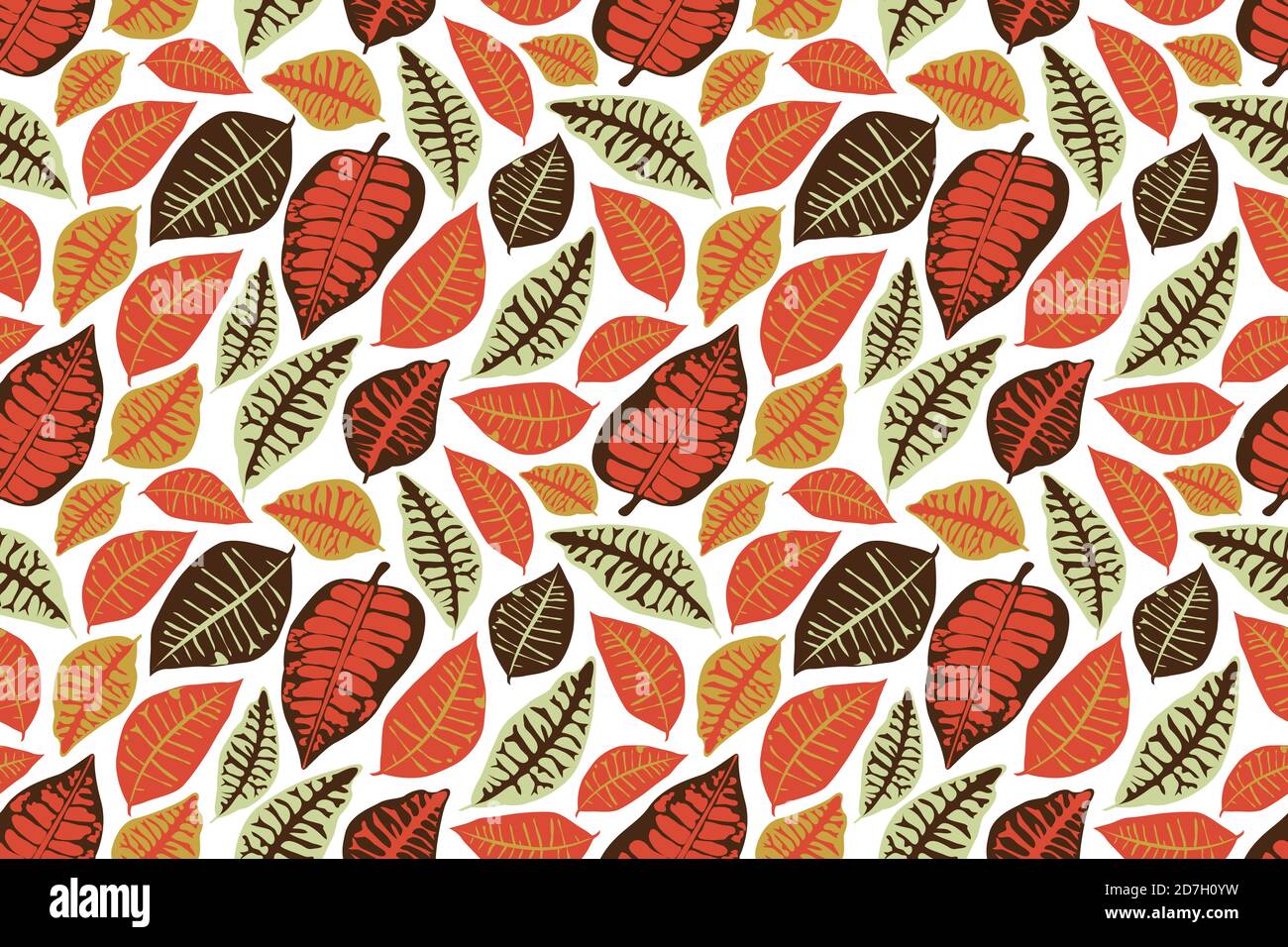 Vector floral seamless pattern. Autumn background with colorful leaves ...