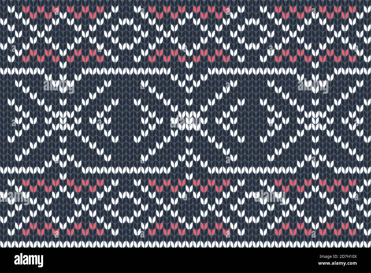 Vector seamless Knitting Pattern. Christmas, Winter holiday Sweater Design. Stock Vector