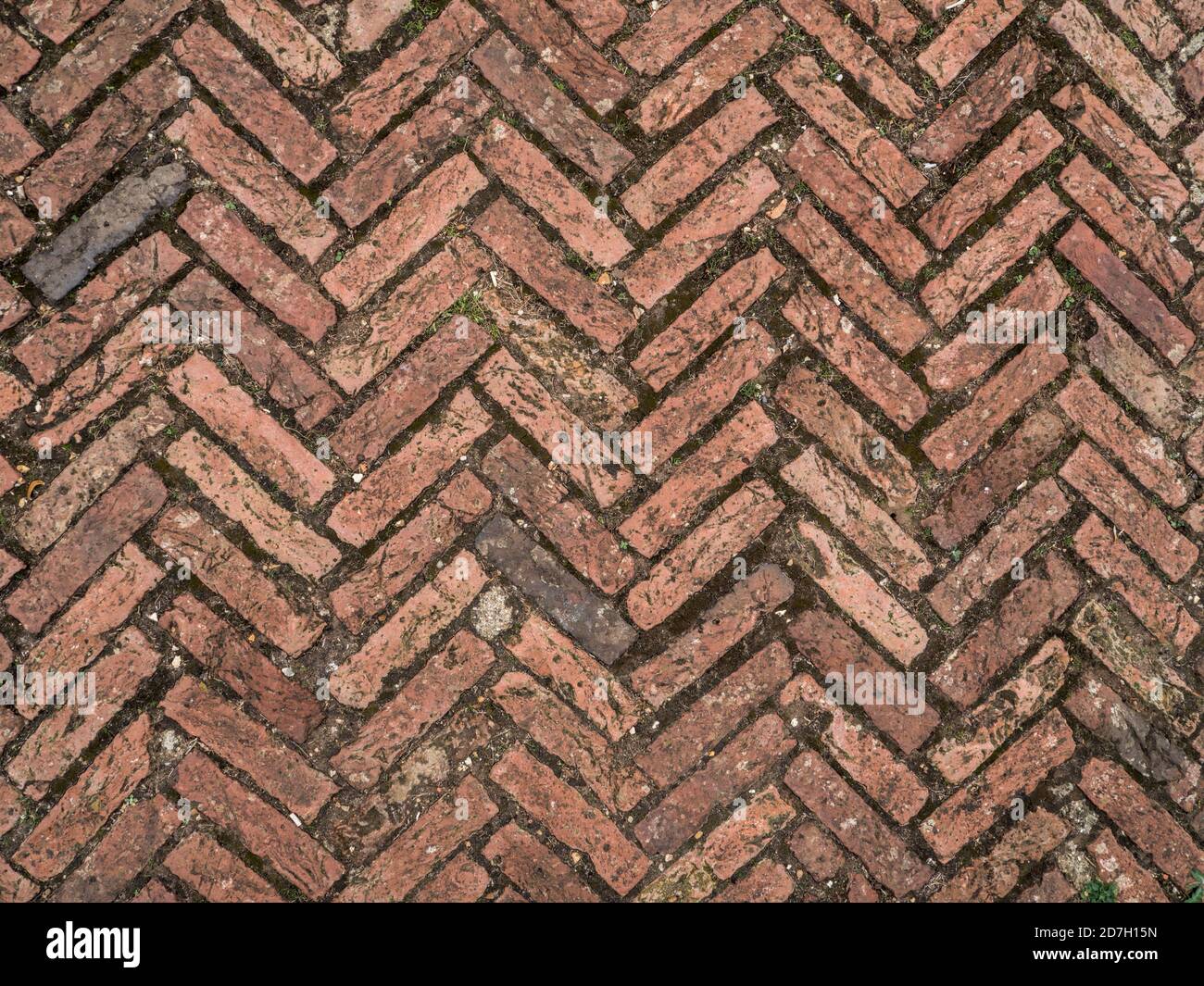 Heritage Herringbone paving bricks Stock Photo