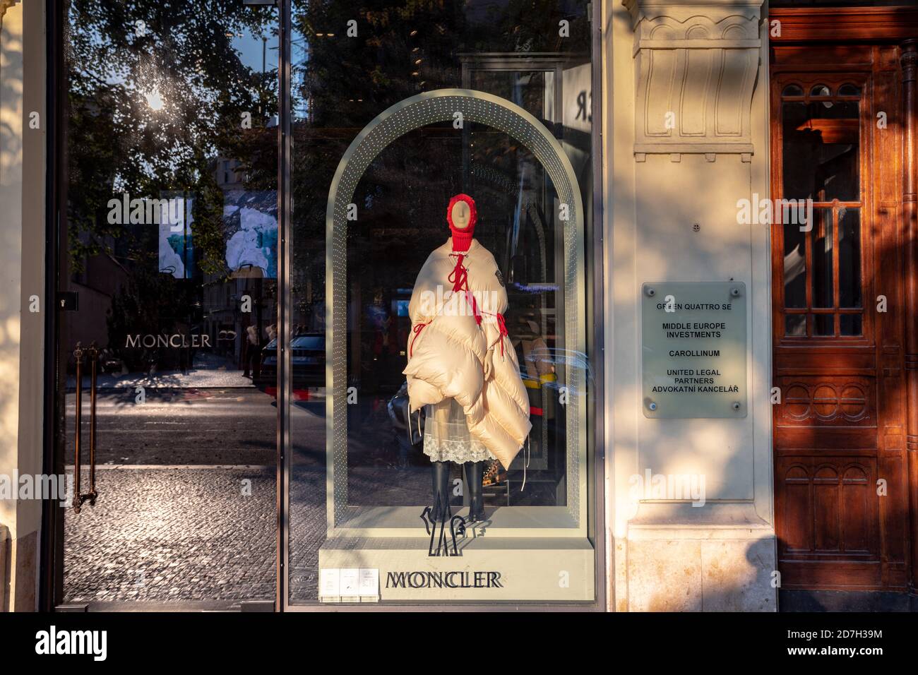 Moncler shop window in Prague, Czech Republic Stock Photo - Alamy