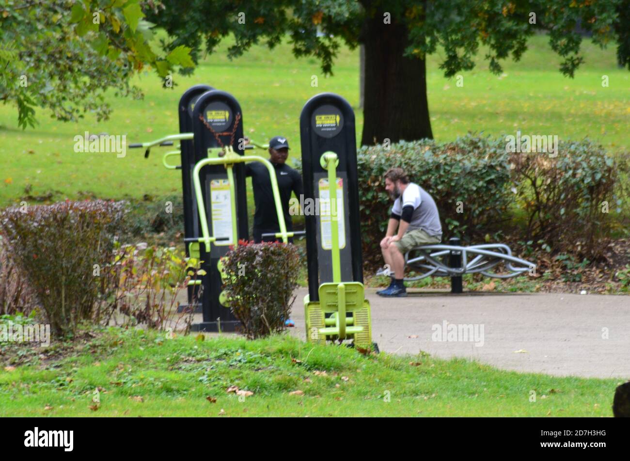 Black Outdoor Gym Fitness Stock Photo